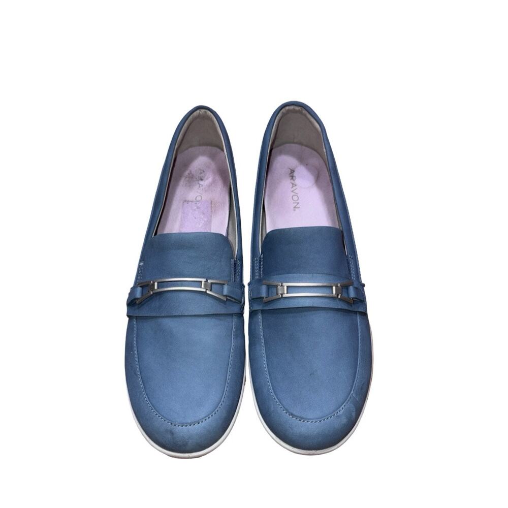 Aravon Josie Bit Blue Leather Loafers Size: US 12 B Women's